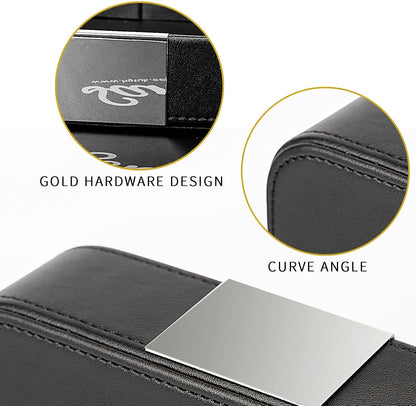 Leather Tray Organizer, Valet Tray Key Bowl (Metal Gilded, Black)