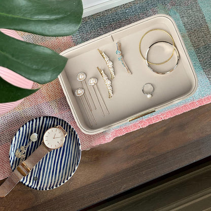 Leather Tray Organizer, Valet Tray Key Bowl (Metal Gilded, Black)