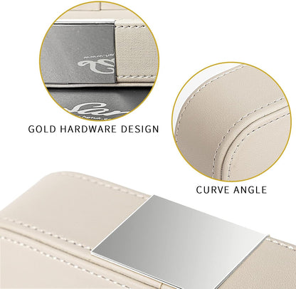 Leather Tray Organizer, Valet Tray Key Bowl (Metal Gilded, Black)