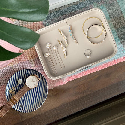 Leather Tray Organizer, Valet Tray Key Bowl (Metal Gilded, Black)
