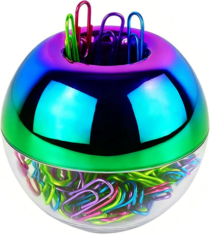 Cute Magnetic Paper Clip Holder 100Pcs 1.1" Paperclips Dispenser Rainbow