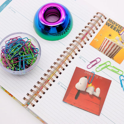 Cute Magnetic Paper Clip Holder 100Pcs 1.1" Paperclips Dispenser Rainbow