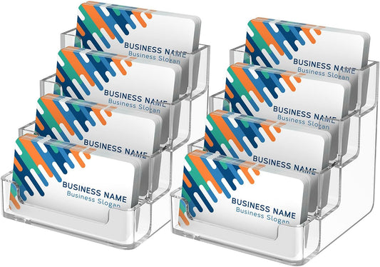 Acrylic Business Card Holder, 320 Cards Capacity, 4 Pocket, 2 Pack