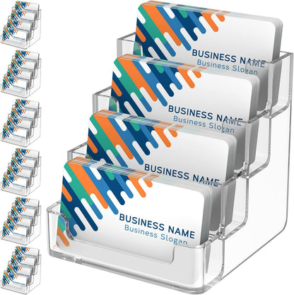 Acrylic Business Card Holder, 320 Cards Capacity, 4 Pocket, 2 Pack