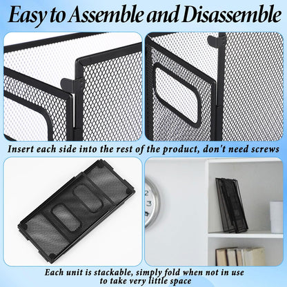 2 Pack Hanging File Holder, 10 Hanging Folders,Gray,Small