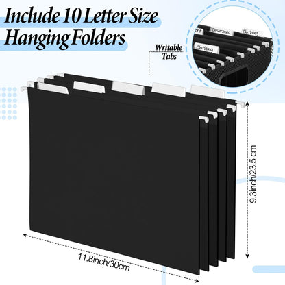 2 Pack Hanging File Holder, 10 Hanging Folders,Gray,Small