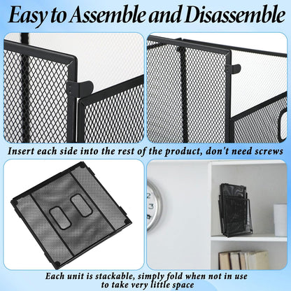 2 Pack Hanging File Holder, 10 Hanging Folders,Gray,Small