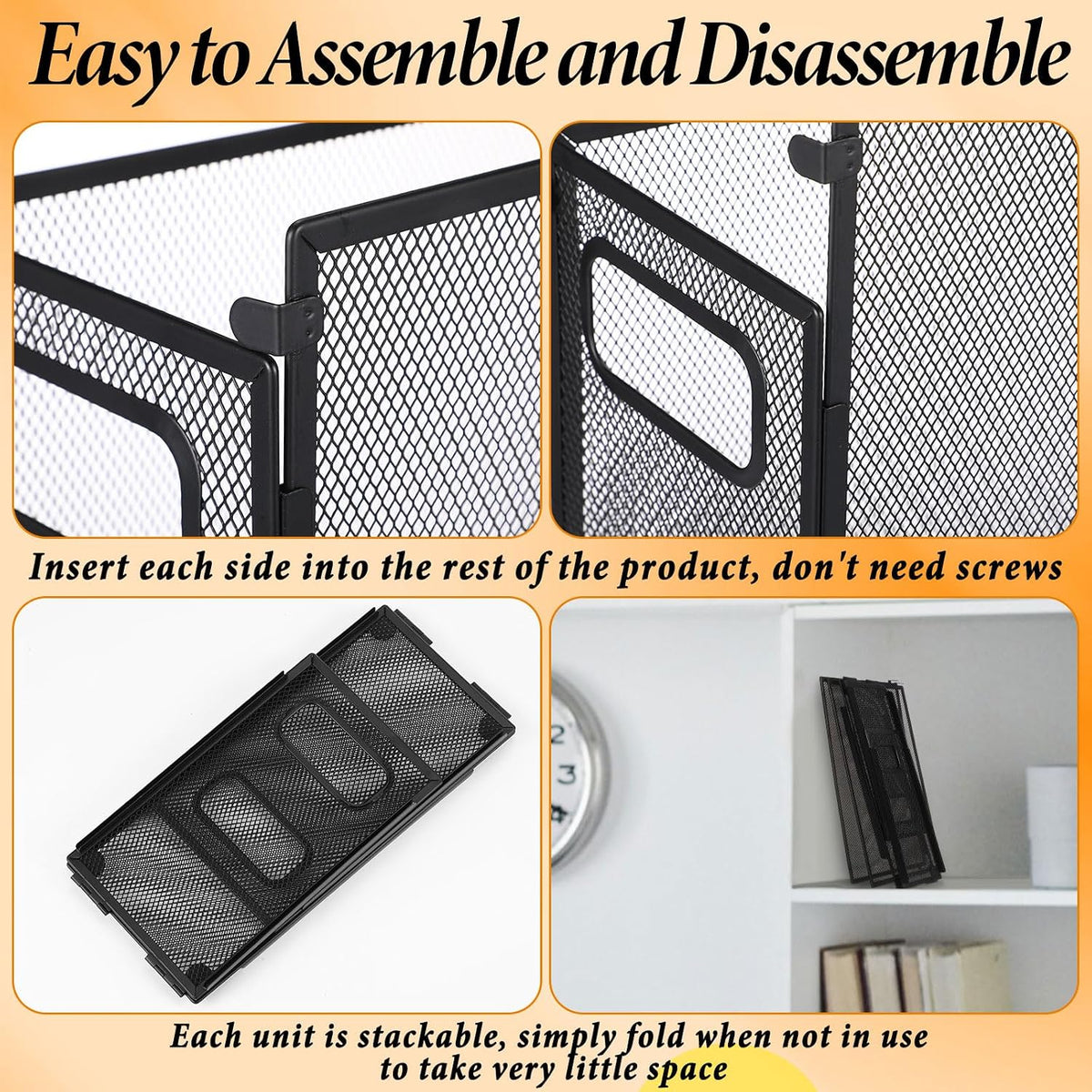 2 Pack Hanging File Holder, 10 Hanging Folders,Gray,Small