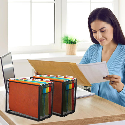2 Pack Hanging File Holder, 10 Hanging Folders,Gray,Small