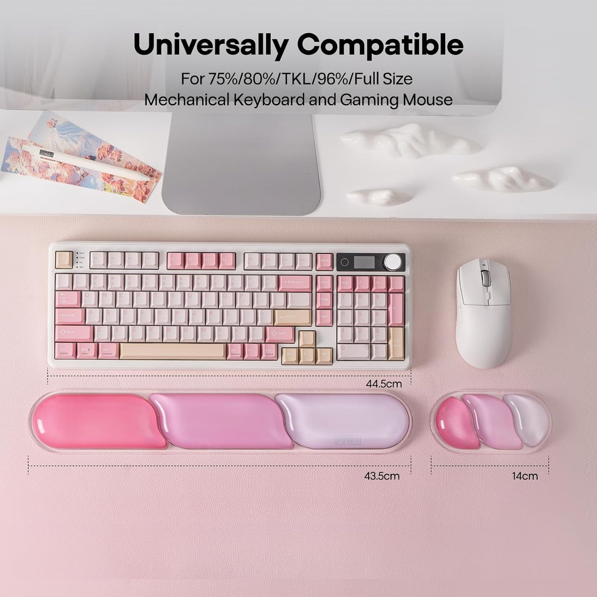 CloudGel Wrist Rest for Keyboard and Mouse, 2 Pieces