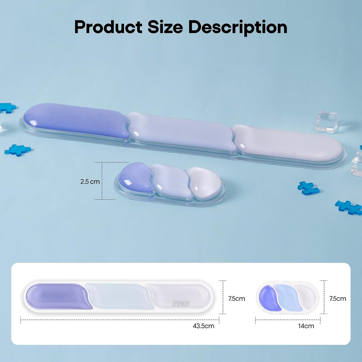 CloudGel Wrist Rest for Keyboard and Mouse, 2 Pieces