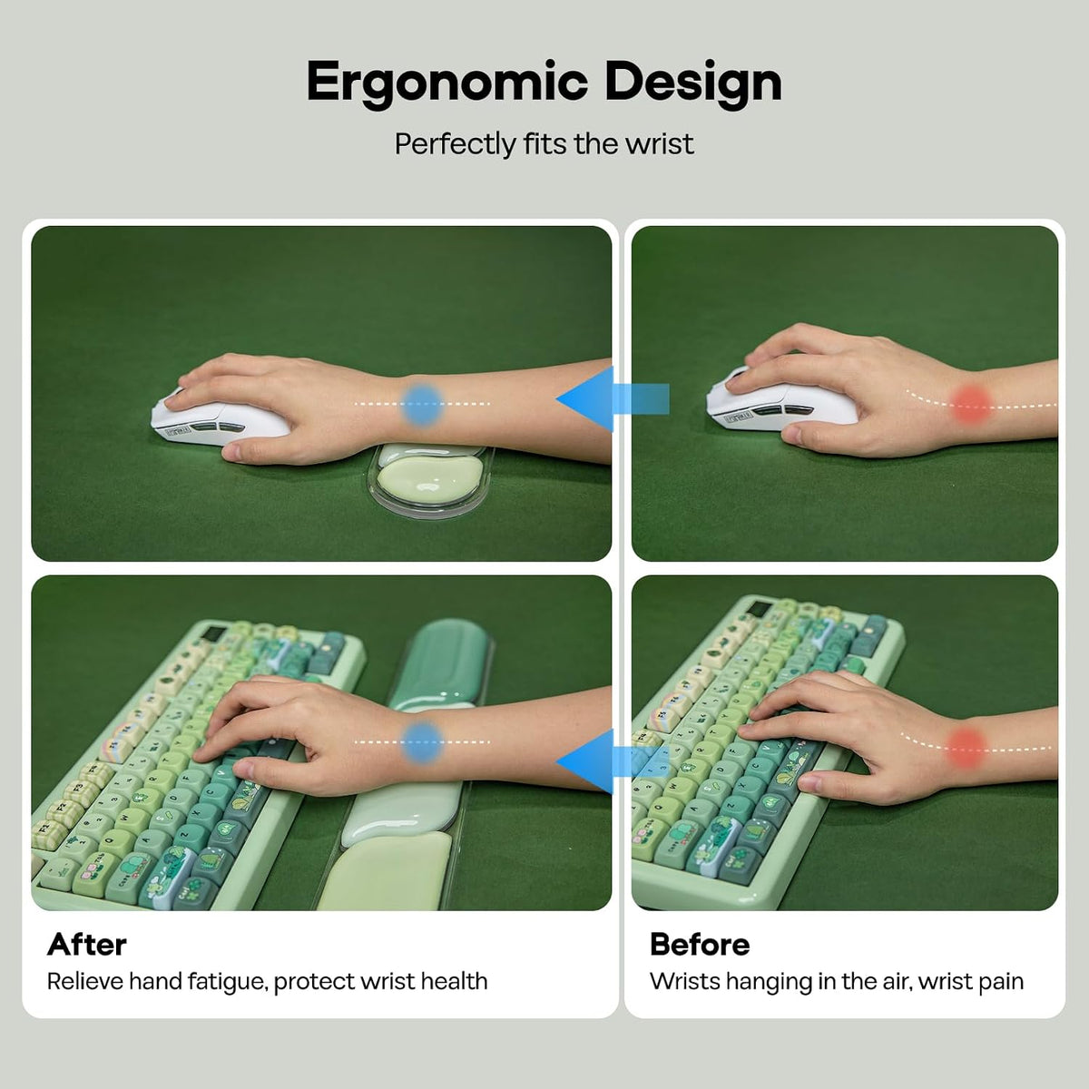 CloudGel Wrist Rest for Keyboard and Mouse, 2 Pieces