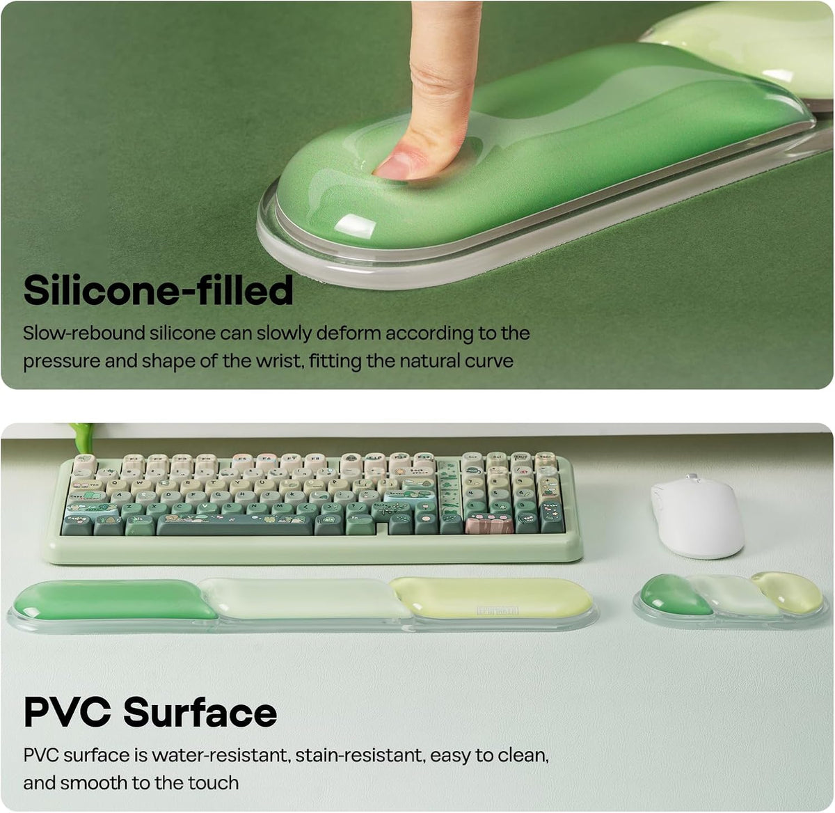 CloudGel Wrist Rest for Keyboard and Mouse, 2 Pieces