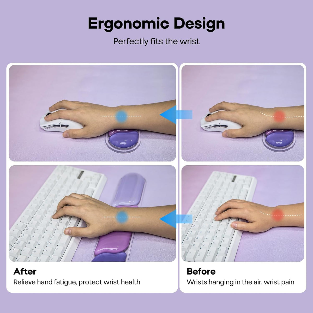CloudGel Wrist Rest for Keyboard and Mouse, 2 Pieces