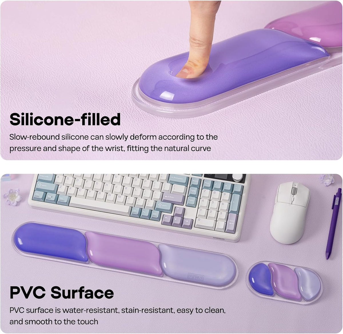 CloudGel Wrist Rest for Keyboard and Mouse, 2 Pieces