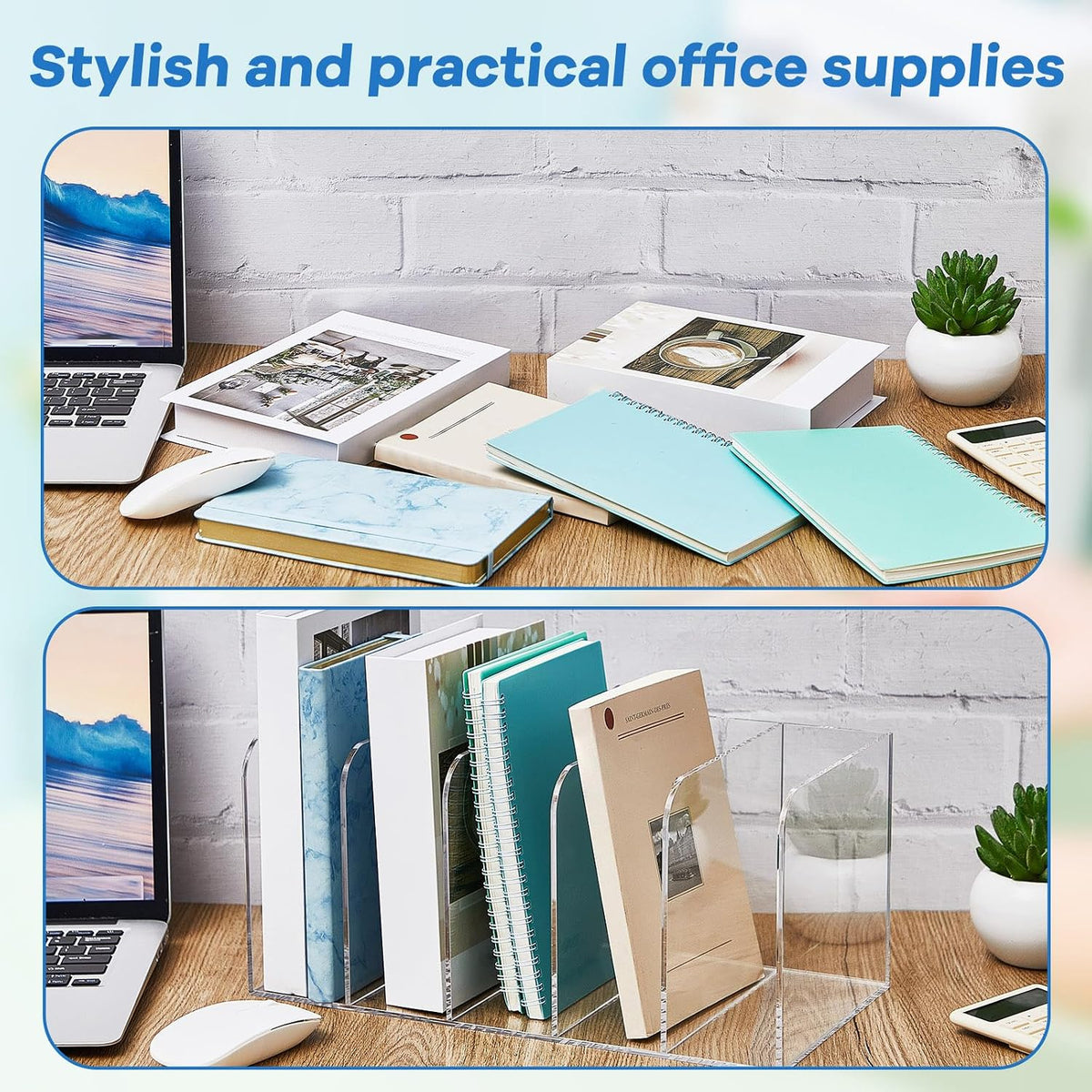 Clear Acrylic Magazine File Holder, Classic, 16.1 x 7.2 x 6.5 Inch