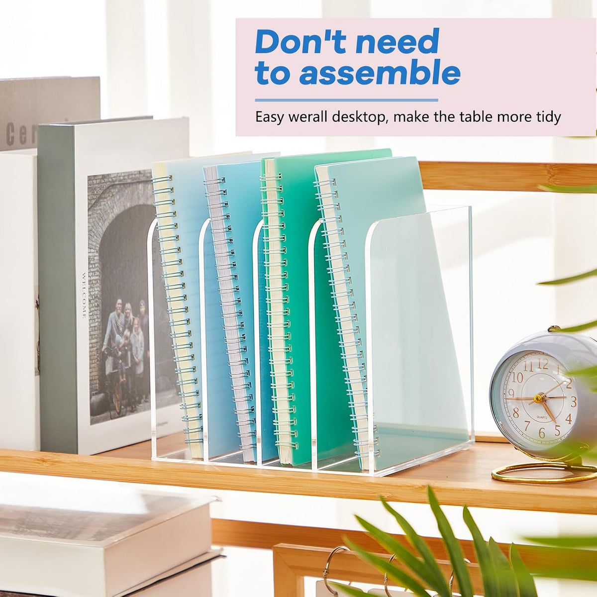 Clear Acrylic Magazine File Holder, Classic, 16.1 x 7.2 x 6.5 Inch