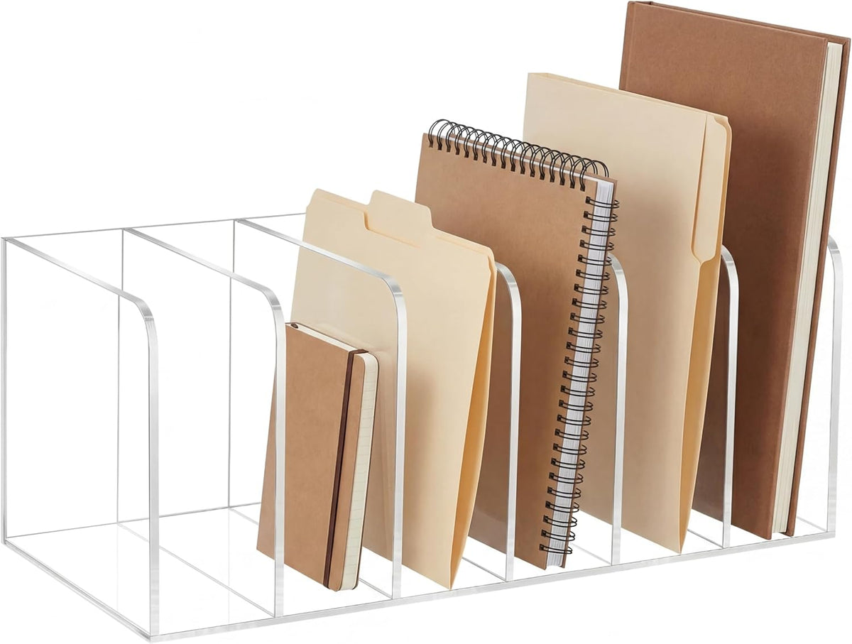Clear Acrylic Magazine File Holder, Classic, 16.1 x 7.2 x 6.5 Inch