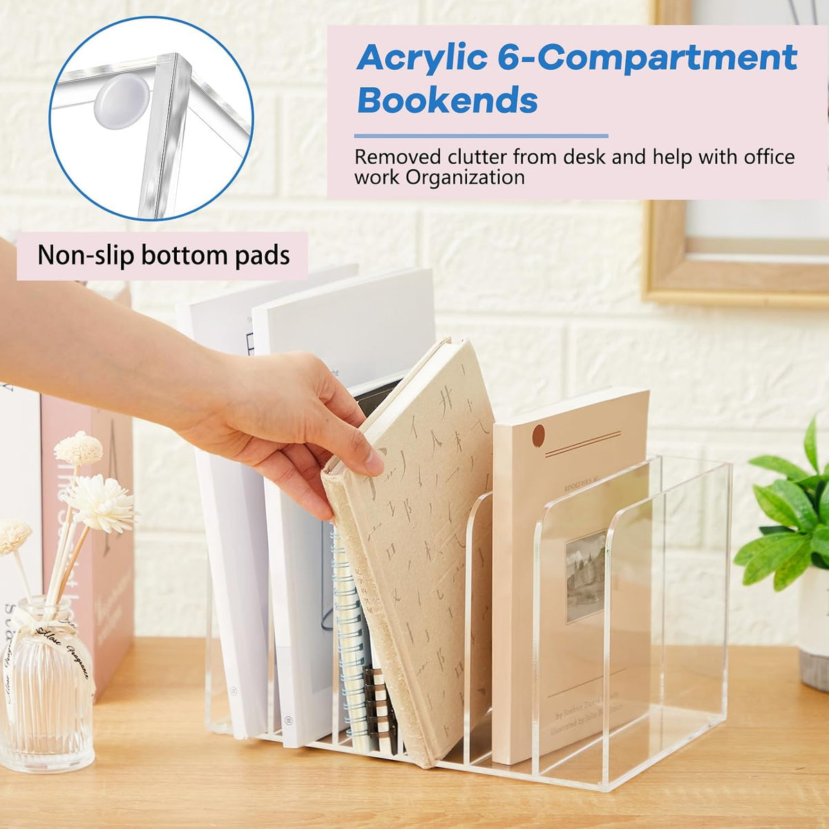 Clear Acrylic Magazine File Holder, Classic, 16.1 x 7.2 x 6.5 Inch