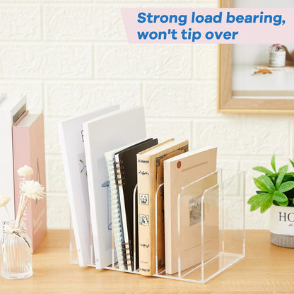 Clear Acrylic Magazine File Holder, Classic, 16.1 x 7.2 x 6.5 Inch