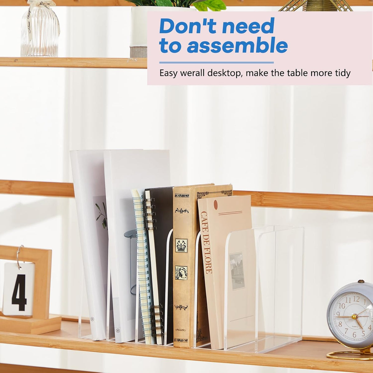 Clear Acrylic Magazine File Holder, Classic, 16.1 x 7.2 x 6.5 Inch