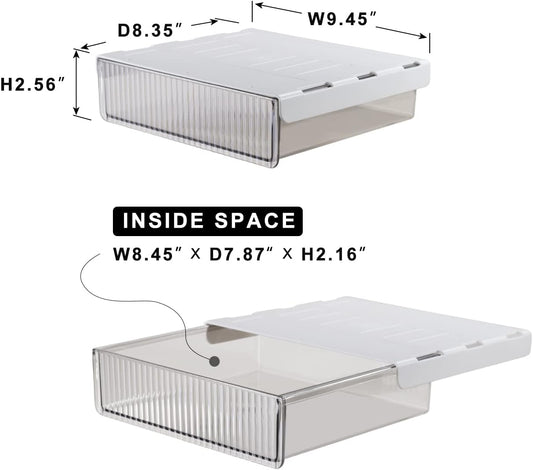 Under Desk Drawers, Clear Light Black