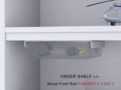 Under Desk Drawers, Clear Light Black