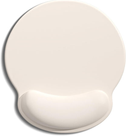 Ergonomic Mouse Pad with Wrist Rest, Comfortable Silicone Non-Slip Computer Pain Relief Gel Mouse Mat with Wrist Support for Gaming, Work, Office, Women & Men, Cute Pattern, Beige