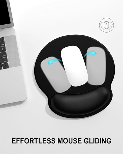 Ergonomic Mouse Pad with Wrist Rest, Comfortable Silicone Non-Slip Computer Pain Relief Gel Mouse Mat with Wrist Support for Gaming, Work, Office, Women & Men, Cute Pattern, Beige