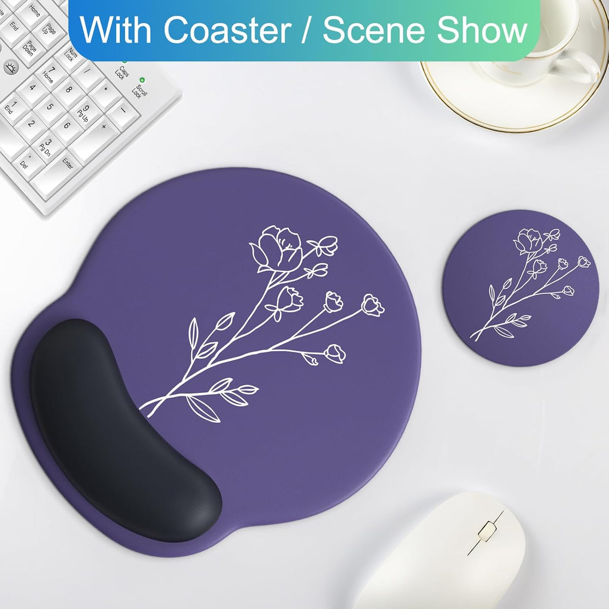 Ergonomic Mouse Pad with Wrist Rest Support,Gel Mouse Pads for Desk - Colors A