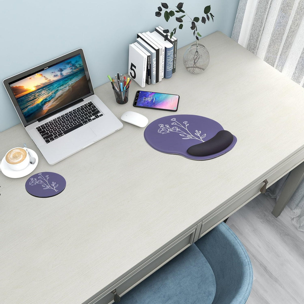 Ergonomic Mouse Pad with Wrist Rest Support,Gel Mouse Pads for Desk - Colors A