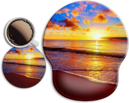 Ergonomic Mouse Pad with Wrist Rest Support,Gel Mouse Pads for Desk - Colors A