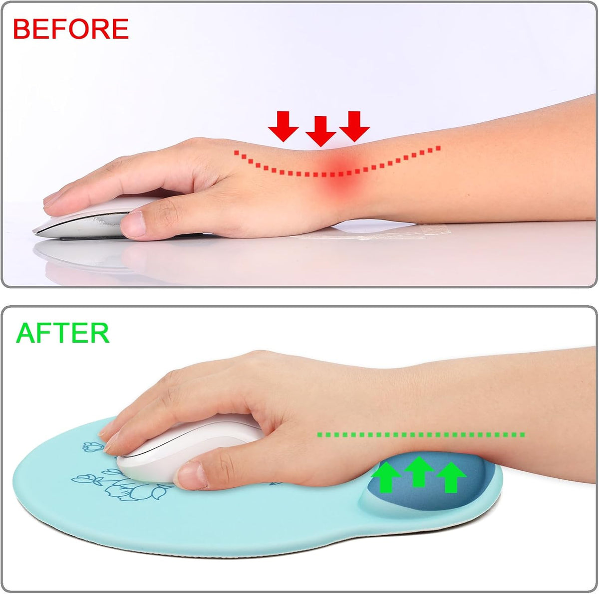 Ergonomic Mouse Pad with Wrist Rest Support,Gel Mouse Pads for Desk - Colors A
