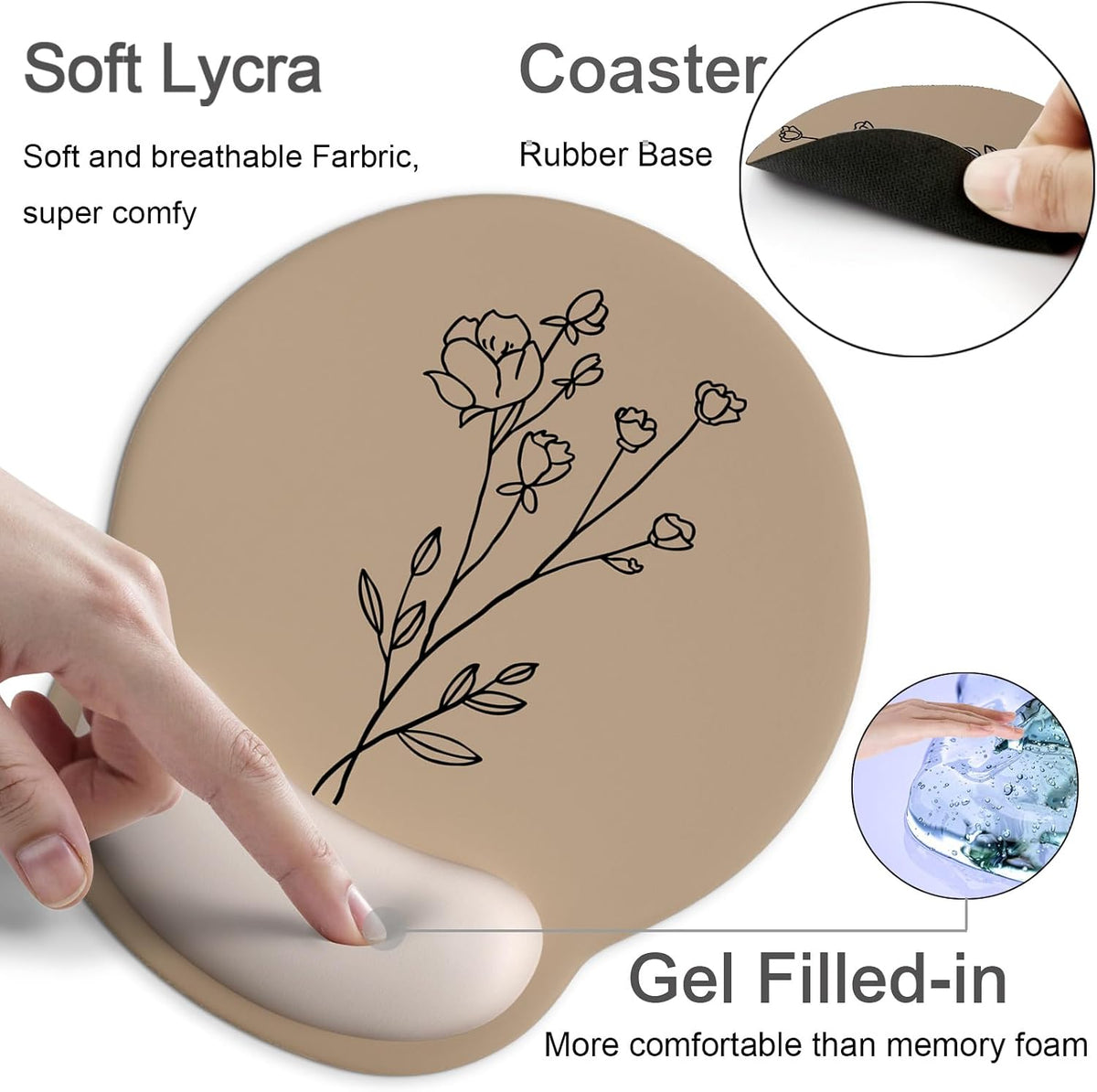 Ergonomic Mouse Pad with Wrist Rest Support,Gel Mouse Pads for Desk - Colors A