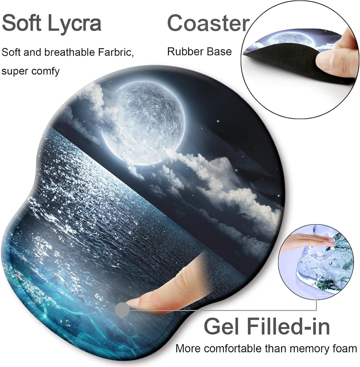 Ergonomic Mouse Pad with Wrist Rest Support,Gel Mouse Pads for Desk - Colors A