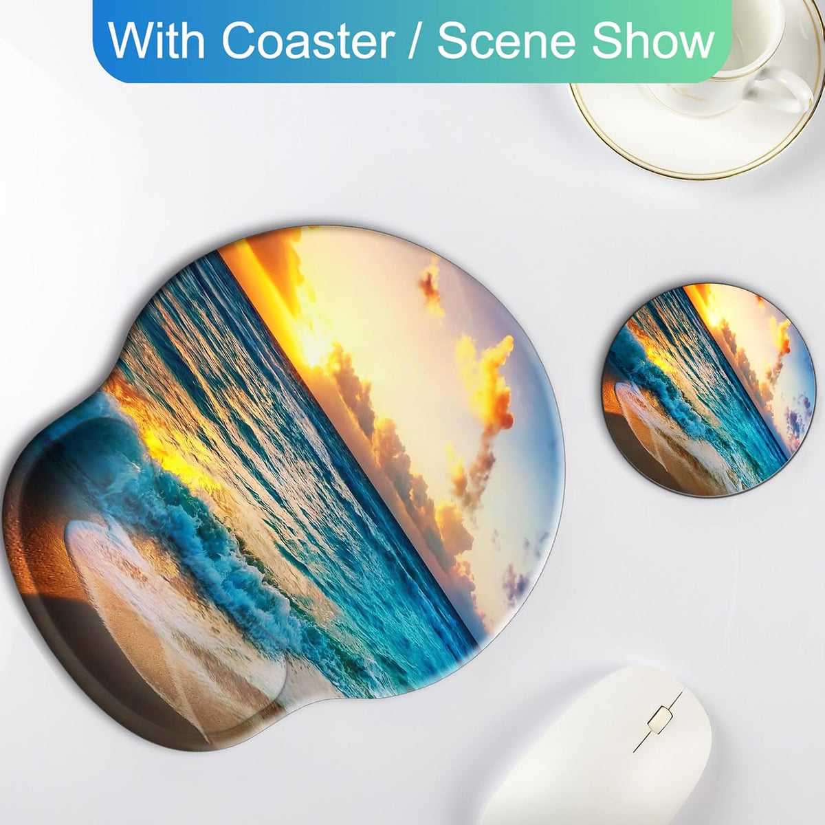 Ergonomic Mouse Pad with Wrist Rest Support,Gel Mouse Pads for Desk - Colors A