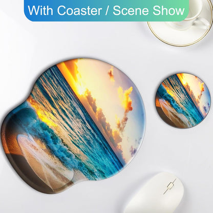 Ergonomic Mouse Pad with Wrist Rest Support,Gel Mouse Pads for Desk - Colors A