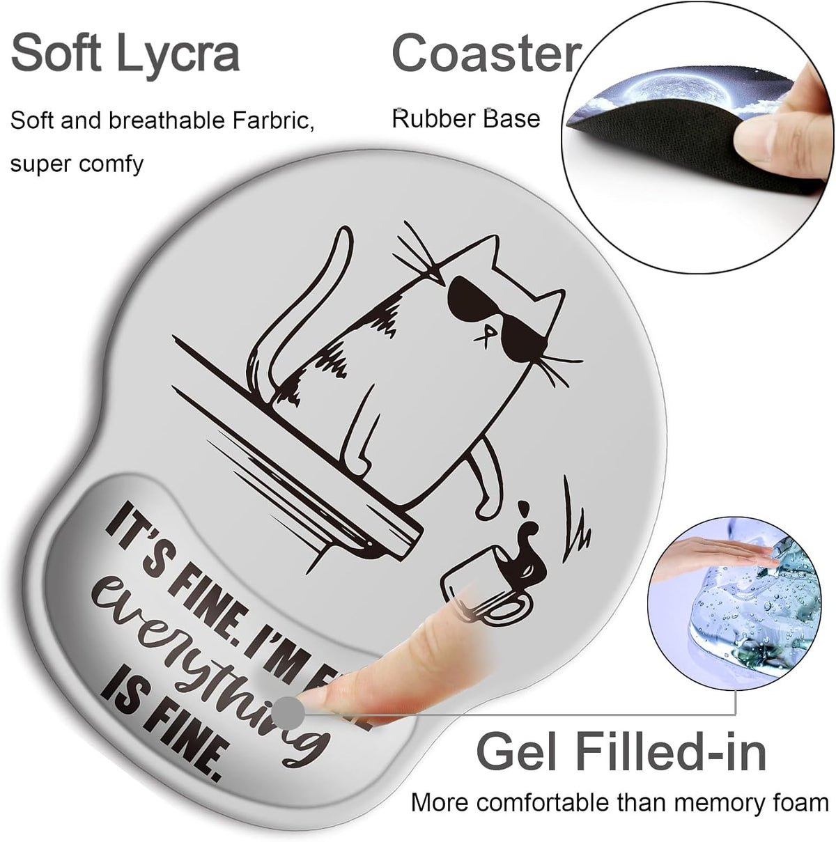 Ergonomic Mouse Pad with Wrist Rest Support,Gel Mouse Pads for Desk - Colors A