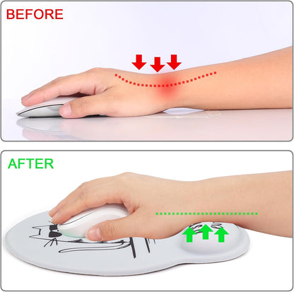 Ergonomic Mouse Pad with Wrist Rest Support,Gel Mouse Pads for Desk - Colors A