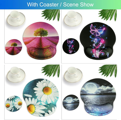 Ergonomic Mouse Pad with Wrist Rest Support,Gel Mouse Pads for Desk - Colors A