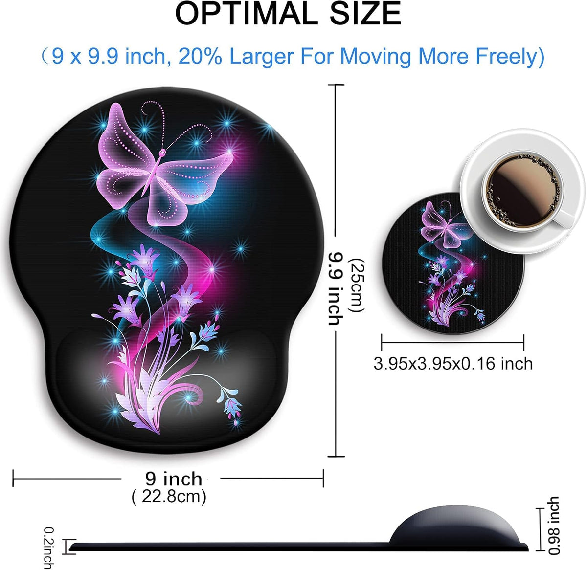 Ergonomic Mouse Pad with Wrist Rest Support,Gel Mouse Pads for Desk - Colors A