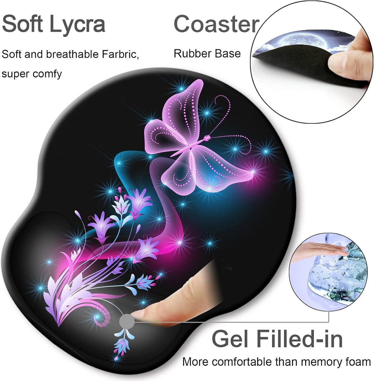 Ergonomic Mouse Pad with Wrist Rest Support,Gel Mouse Pads for Desk - Colors A