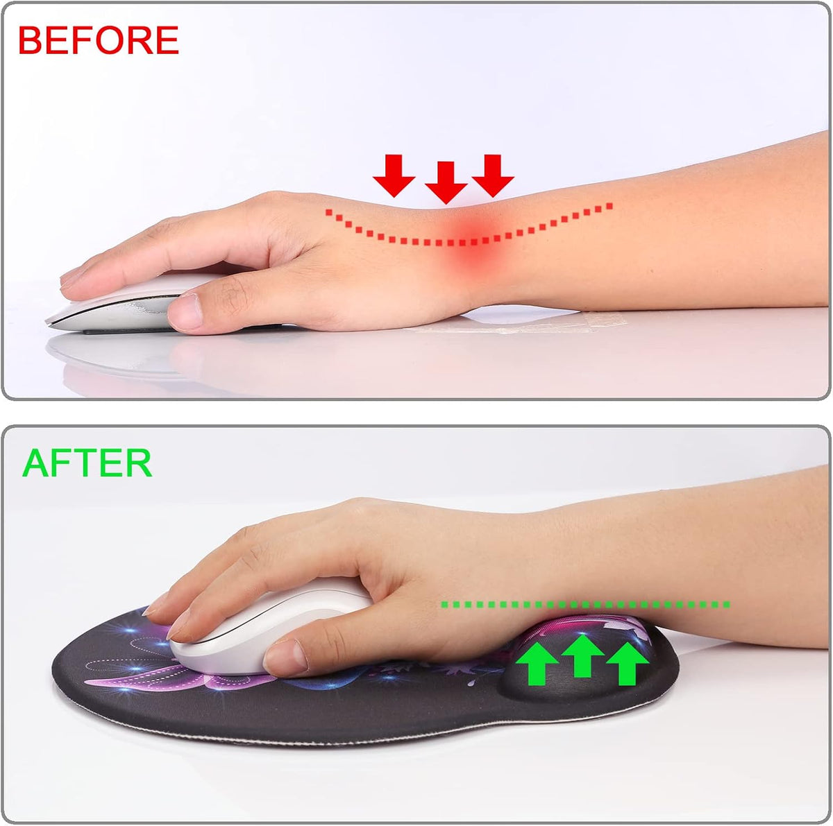 Ergonomic Mouse Pad with Wrist Rest Support,Gel Mouse Pads for Desk - Colors A