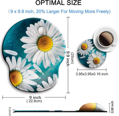 Ergonomic Mouse Pad with Wrist Rest Support,Gel Mouse Pads for Desk - Colors A