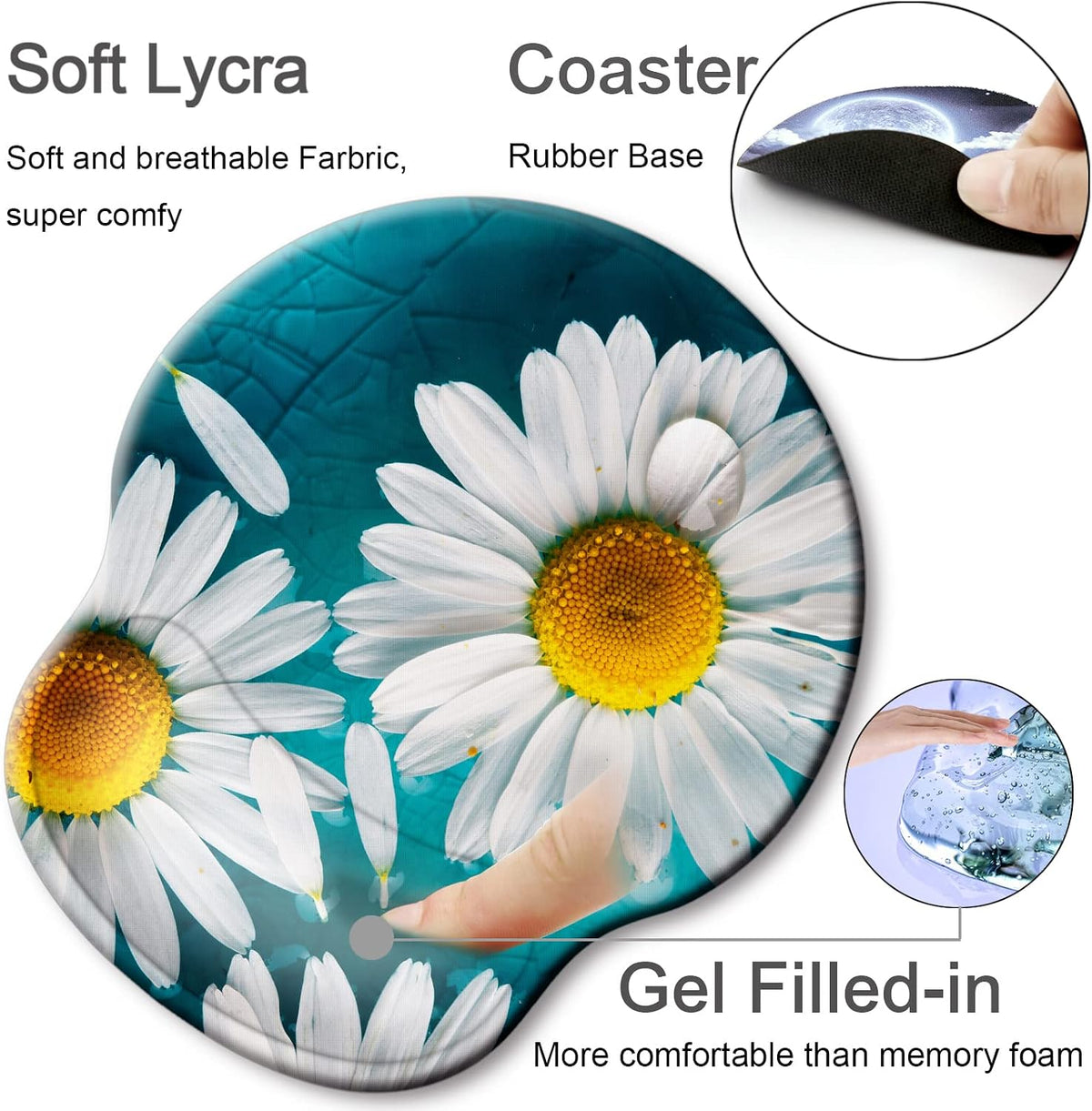 Ergonomic Mouse Pad with Wrist Rest Support,Gel Mouse Pads for Desk - Colors A