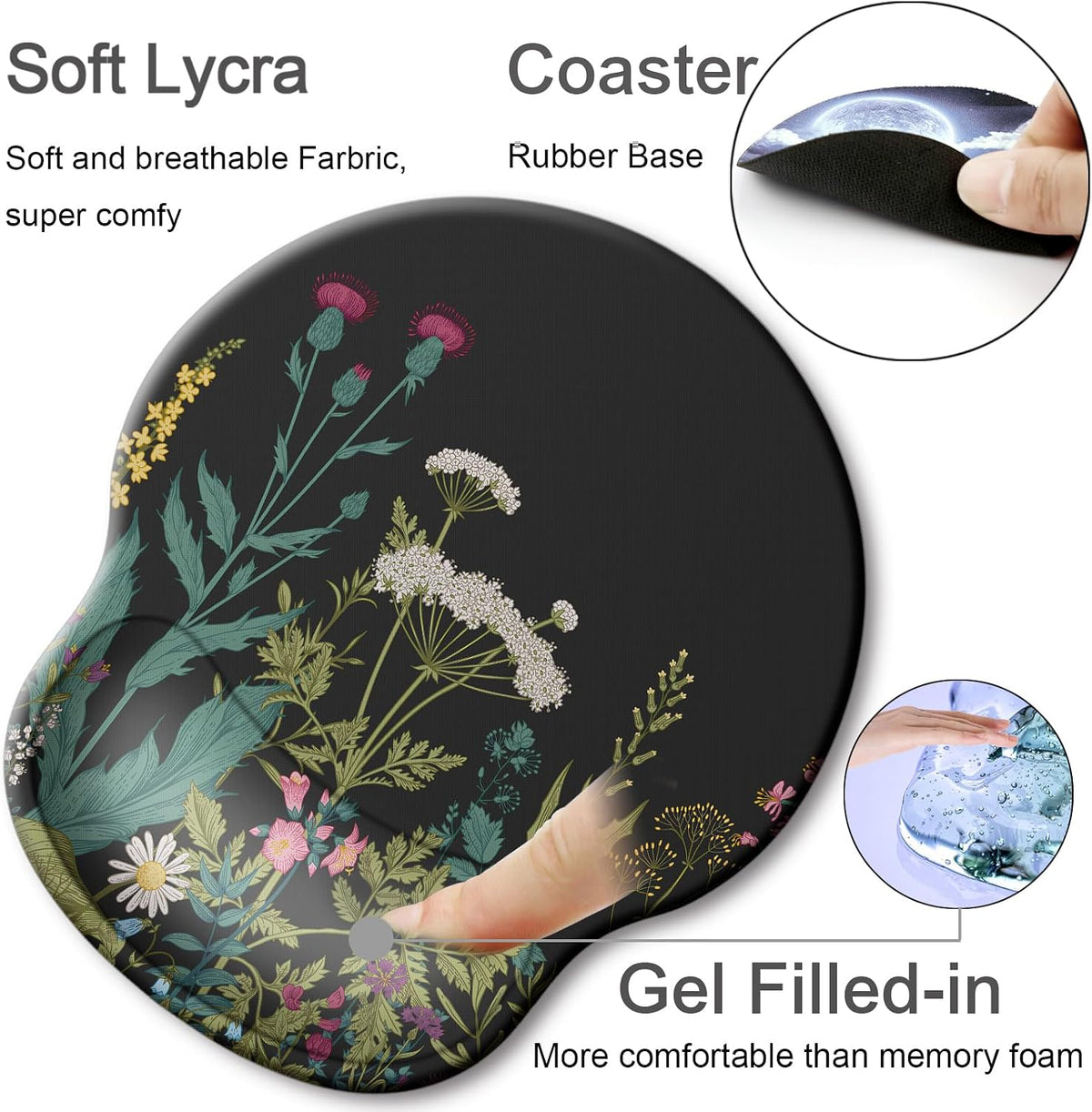 Ergonomic Mouse Pad with Wrist Rest Support,Gel Mouse Pads for Desk - Colors A