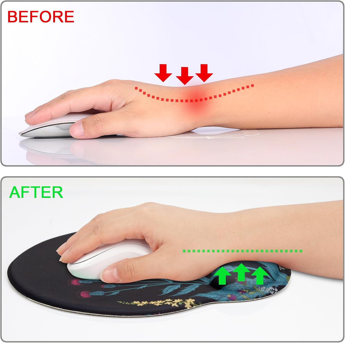 Ergonomic Mouse Pad with Wrist Rest Support,Gel Mouse Pads for Desk - Colors A