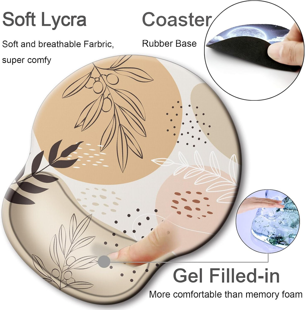 Ergonomic Mouse Pad with Wrist Rest Support,Gel Mouse Pads for Desk - Colors A