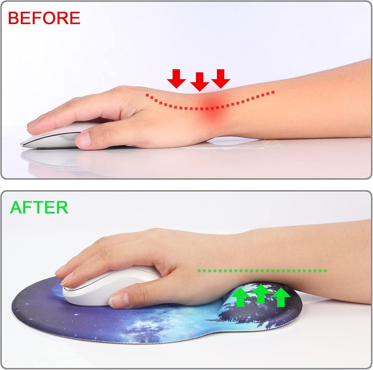 Ergonomic Mouse Pad with Wrist Rest Support,Gel Mouse Pads for Desk - Colors A