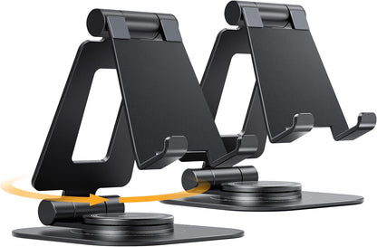 2-Pack 360° Rotating Dual Adjustable Phone Stand, Charging-Friendly